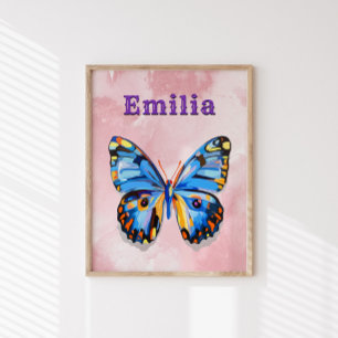 Póster Preámbulo personalizado de nombre de mariposa pers