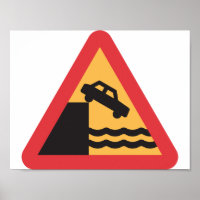 Precaución de agua por delante Poster de Rótulo de