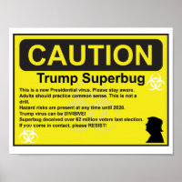 Precaución Poster de supermicrobios de Trump