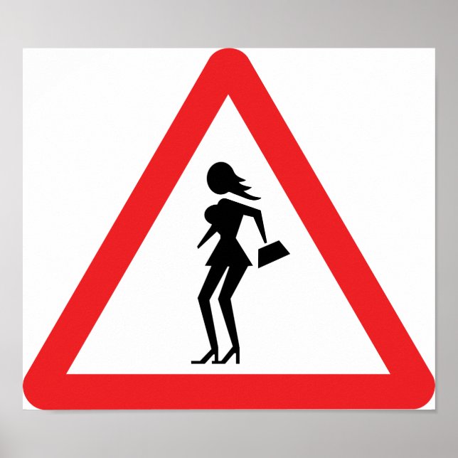 Póster Precaución Rótulo Prostituto (Attenzione Prostitut (Frente)