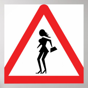 Póster Precaución Rótulo Prostituto (Attenzione Prostitut