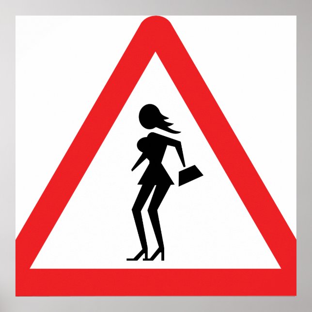 Póster Precaución Rótulo Prostituto (Attenzione Prostitut (Frente)