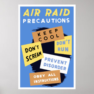 Póster Precauciones del ataque aéreo -- WW2