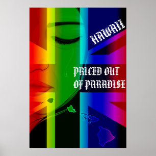 Póster PRECIO FUERA DE PARADISE CRYING WAHINE HIFlag Isla