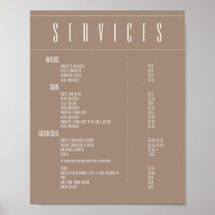 Póster Precios de salón