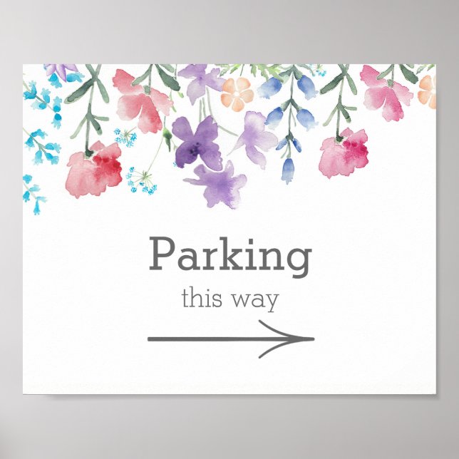 Póster Preciosas flores silvestres | Letrero de estaciona (Frente)