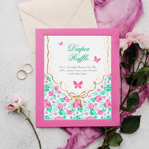 Póster Precioso arcoiris dorado floral Rosa Rosa claro Ba