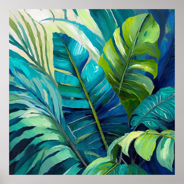 Póster Precioso, Botánico, Tríptico de Monstera (Frente)