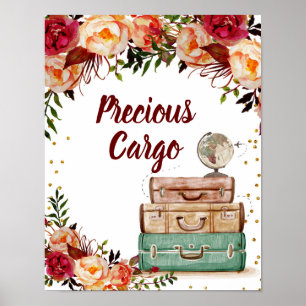 Póster Precioso Rótulo de carga Viaje Bridal Shower Poste