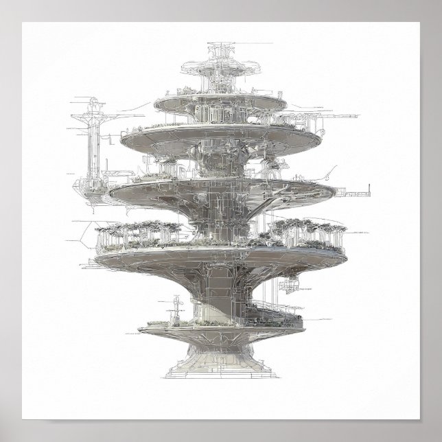 Póster Precision Engineering Art: Hydroponic Helix System (Frente)