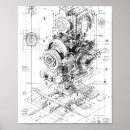 Póster Precision Engineering Art: Modular Machine