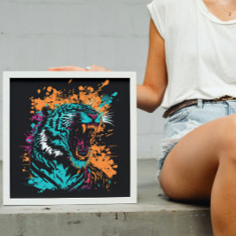 Póster Predador Eléctrico; Tigre Roaring