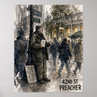 Póster Predicador callejero en Bryant Park
