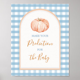 Póster Predicción de Boho Blue Gingham para el bebé