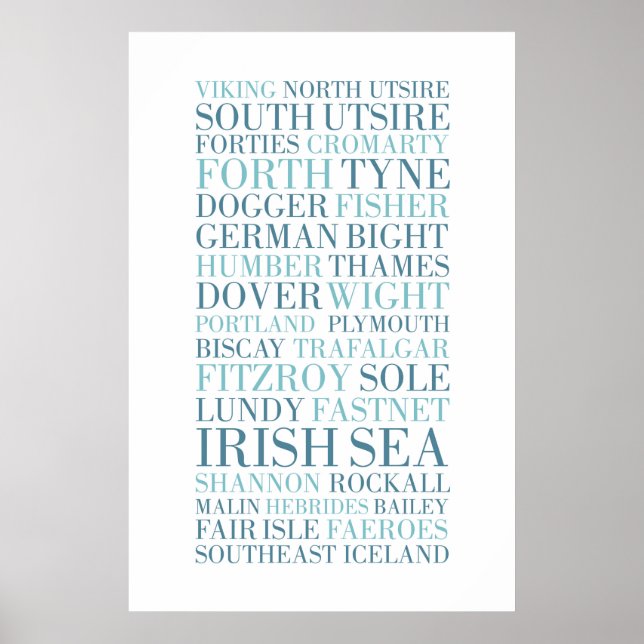 Póster Predicción de envío, BBC Radio 4 (Frente)