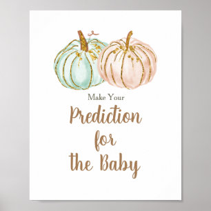Póster Predicciones de calabaza de leche y piel para el P