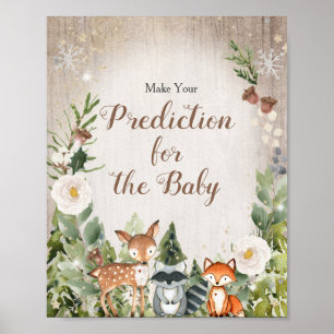 Póster Predicciones florales para el bebé en los bosques