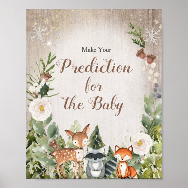 Póster Predicciones florales para el bebé en los bosques  (Frente)