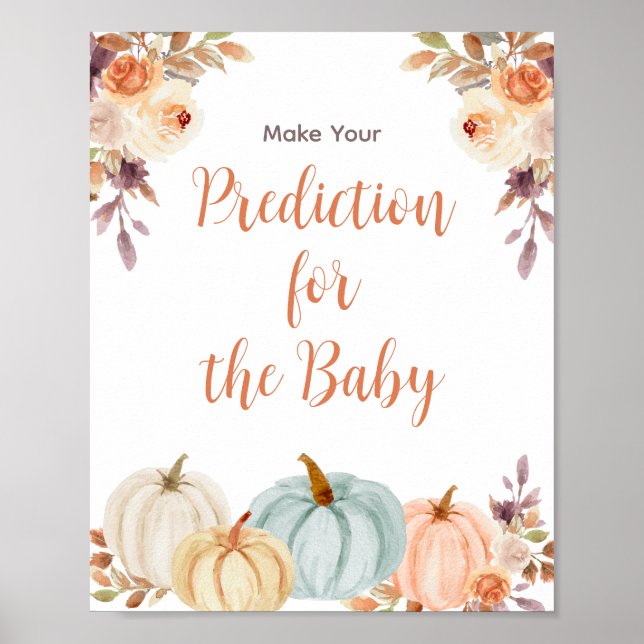 Póster Predicciones florales rusticas de calabaza para el (Frente)