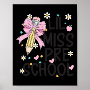 Póster Preescolar Little Miss Regreso a la Escuela Niñas