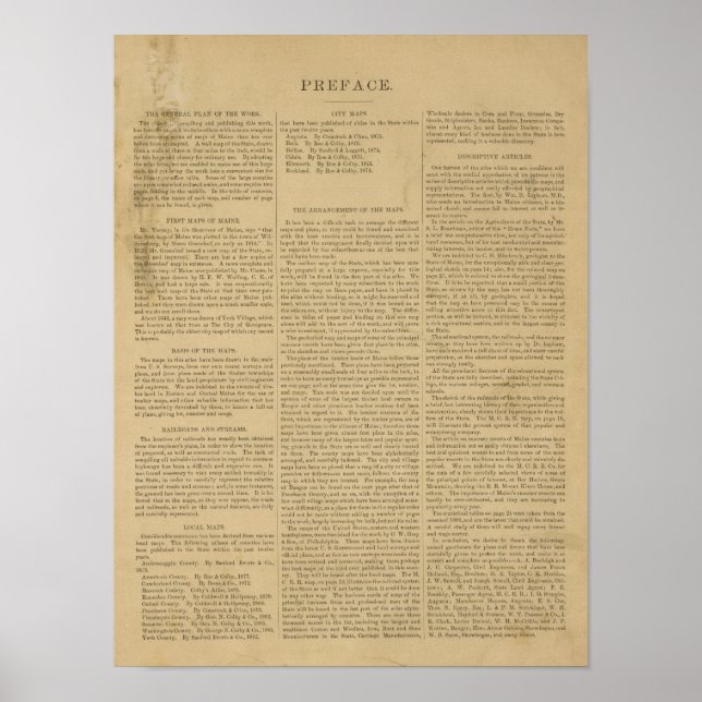 Póster Preface Atlas del estado de Maine (Frente)