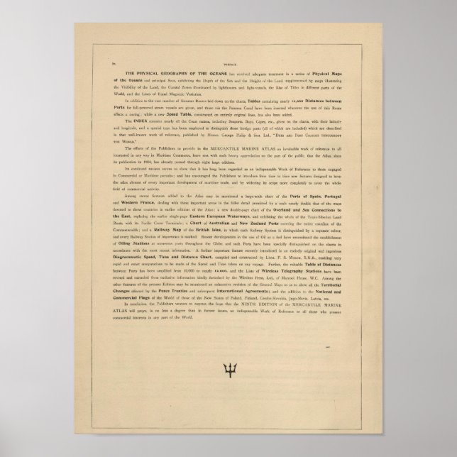 Póster Prefaciar nuevos atlas marinos mercantiles (Frente)