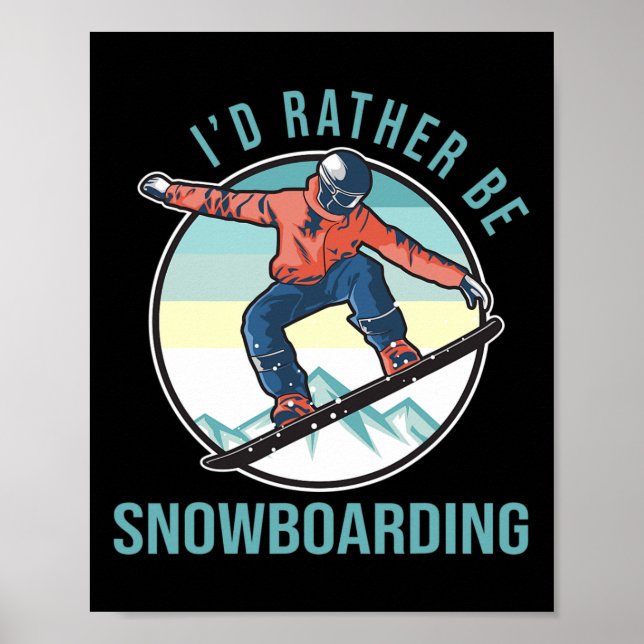 Póster Preferiría Estar Snowboard Retro Ski Goggles Winte (Frente)