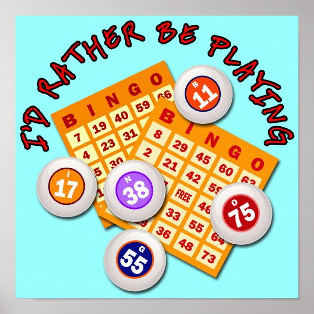 Póster Preferiría Jugar Bingo (Frente)