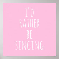 Prefiero cantar graciosa cita rosa y blanco