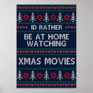 Póster Prefiero estar en casa viendo películas de Navidad