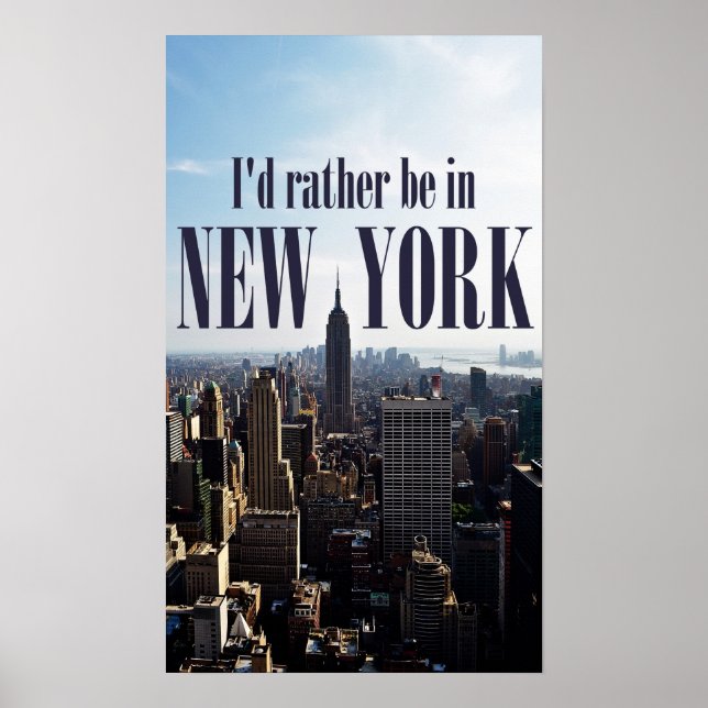 Póster "Prefiero estar en Nueva York" poster (Frente)