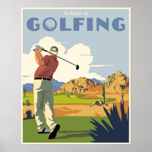 Póster Prefiero jugar golf
