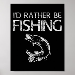Póster Prefiero Pescar Camisa de Pescador