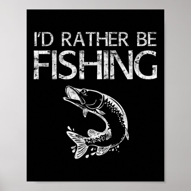 Póster Prefiero Pescar Camisa de Pescador (Frente)