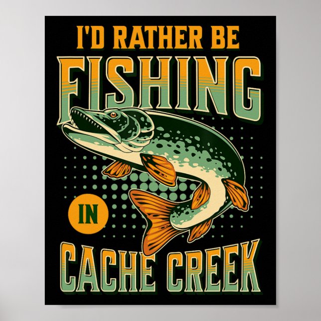 Póster Prefiero pescar en el Creek de caché (Frente)