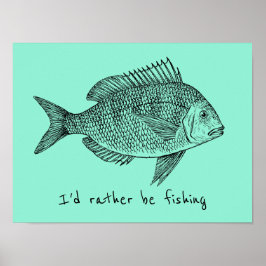 Póster Prefiero pescar pescado de época
