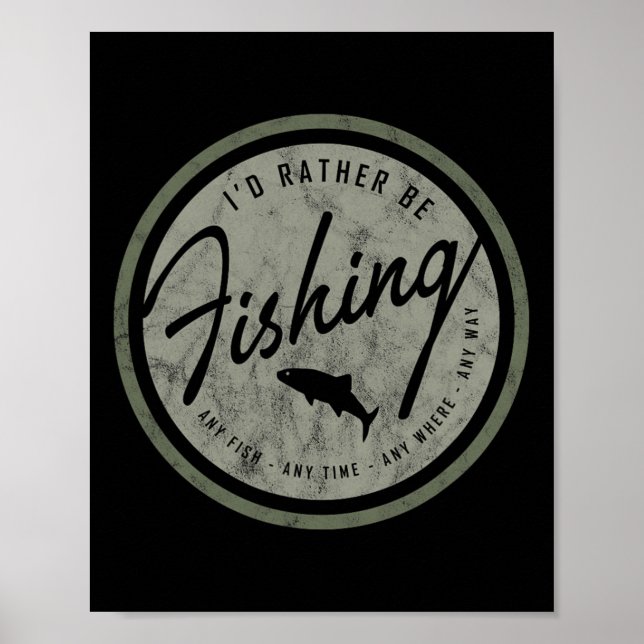 Póster ¡Prefiero Pescar! Retro (Frente)