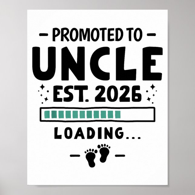 Póster Pregnancy Announcement For Family Promoted To Uncl (Frente)