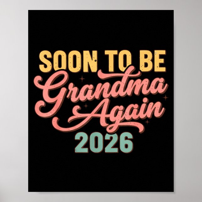 Póster Pregnancy Announcement Soon To Be Grandma Again 20 (Frente)