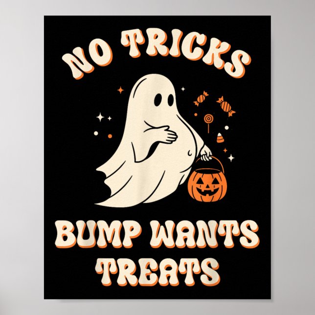 Póster Pregnant Ghost Lazy Trick Or Treat Dress Funny Hal (Frente)