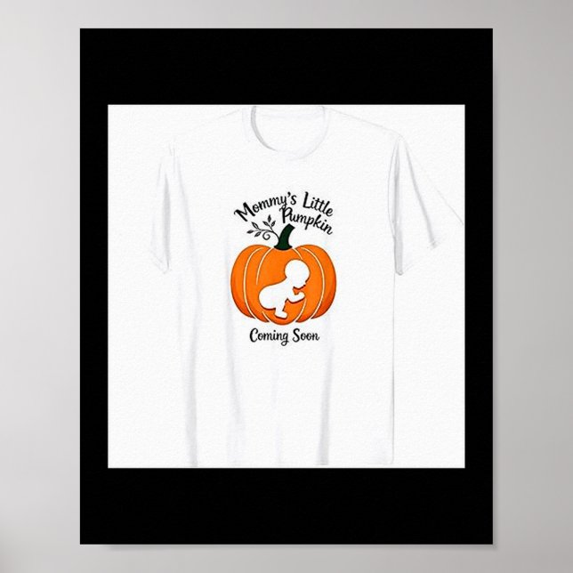 Póster Pregnant Halloween Mommy's Little Pumpkin Coming S (Frente)