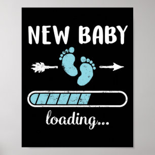 Póster Pregnant Mom New Baby Boy Loading Son New Dad