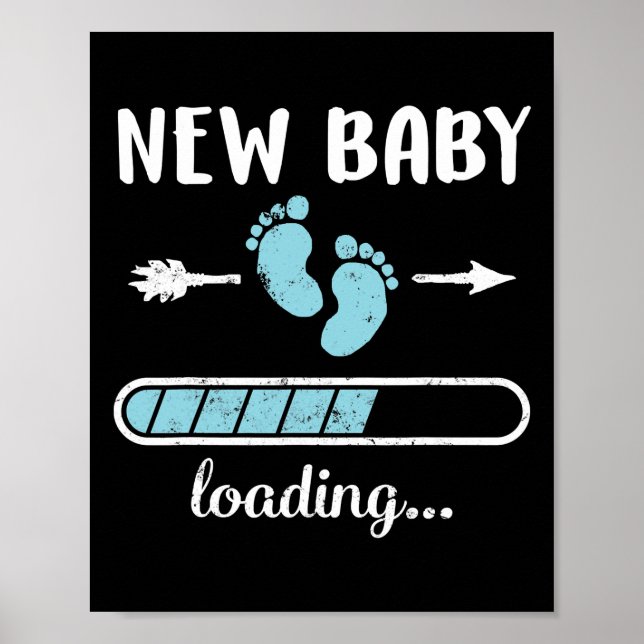 Póster Pregnant Mom New Baby Boy Loading Son New Dad (Frente)