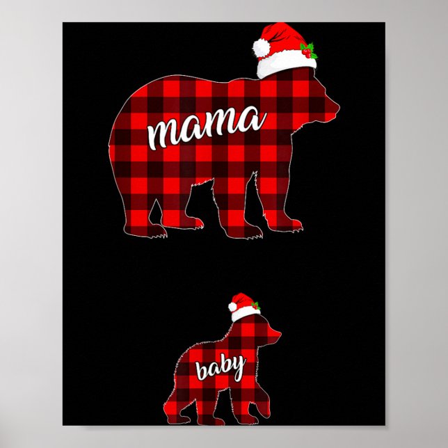 Póster Pregnant Women Mom Mama Bear Pregnancy Christmas P (Frente)