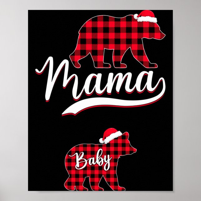 Póster Pregnant Women Mom Mama Bear Pregnancy Christmas P (Frente)