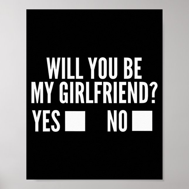 Póster Pregúntale ¿Serás Mi Novia Cute San Valentín  (Frente)