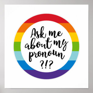 Póster Pregúntame acerca de mi Pronoun?