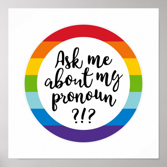 Póster Pregúntame acerca de mi Pronoun? (Frente)