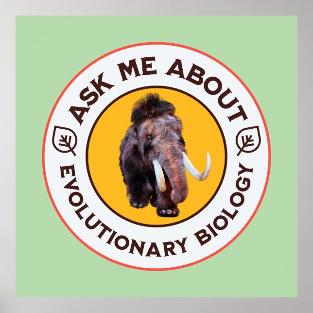 Póster Pregúntame sobre la biología evolutiva mamut lúgub (Frente)