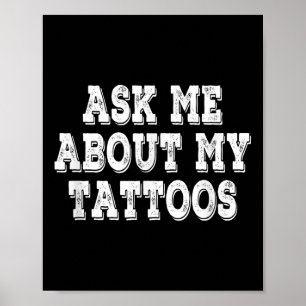 Póster Pregúntame sobre mi cosecha de tatuajes retro
